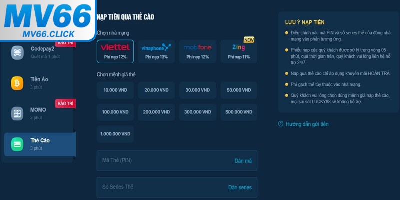 Đảm bảo kết nối internet ổn khi nạp tiền là lưu ý quan trọng
